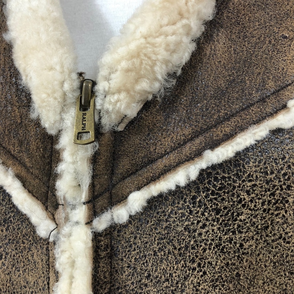 Vintage Ralph Lauren Shearling Zip Vest - Picture 3 of 8